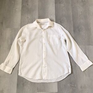 BANANA REPUBLIC LINEN SHIRT WHITE LONG SLEEVE BUTTON MENS LARGE